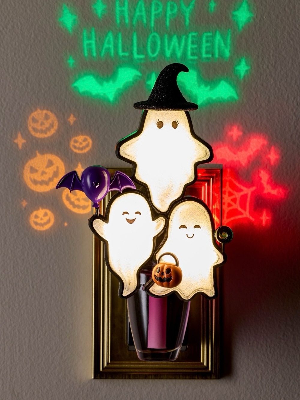 Bath & Body Works White Glitter Ghost Trio Halloween Wallflower PlugIn